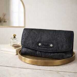 Fossil Black Textured Leather Accessory
